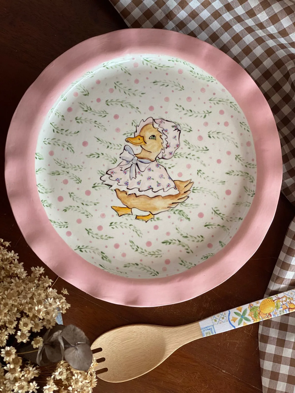 Prato Patinha Rosa 32cm