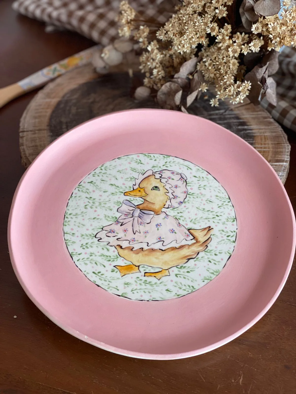 Prato Patinha Rosa 26 cm